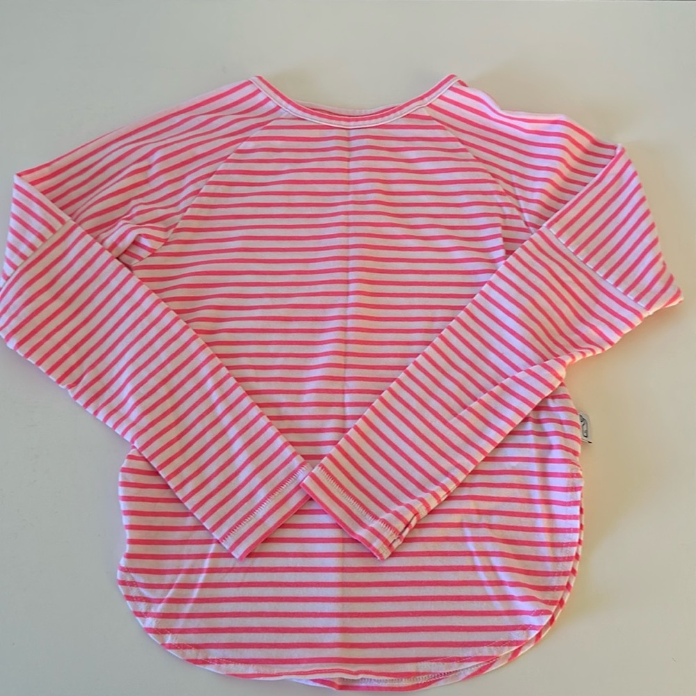 EUC Vineyard Vines Girls Sz XS Pink Stripe Long Sleeve Tee